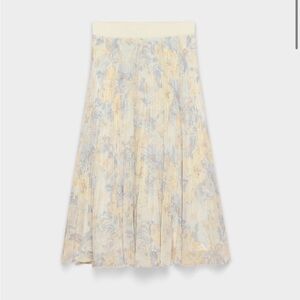 Floral Cream and Blue Women's Skirt